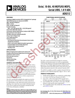 AD9212BCPZ-40 datasheet  